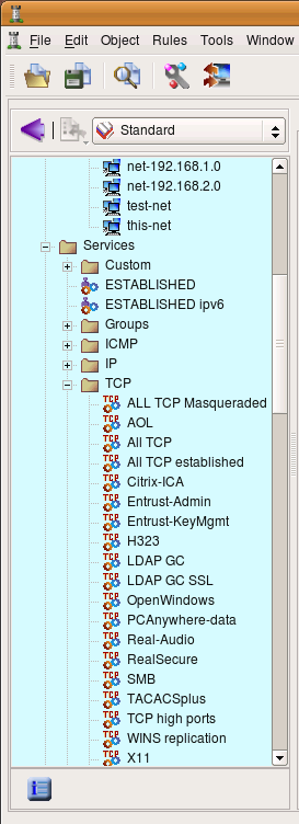 Fragment of the standard TCP objects library
